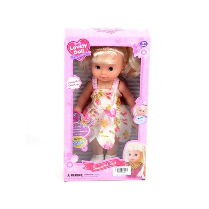 MK Toys 3078870 Szőke hajú baba nyári ruhában 26cm-es