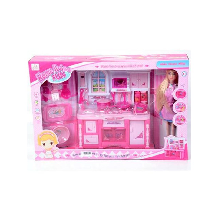 MK Toys 2009318 Játék konyha szett babával