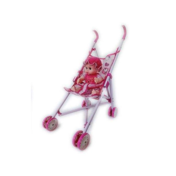 MK Toys 1918055 Fémvázas babakocsi babával