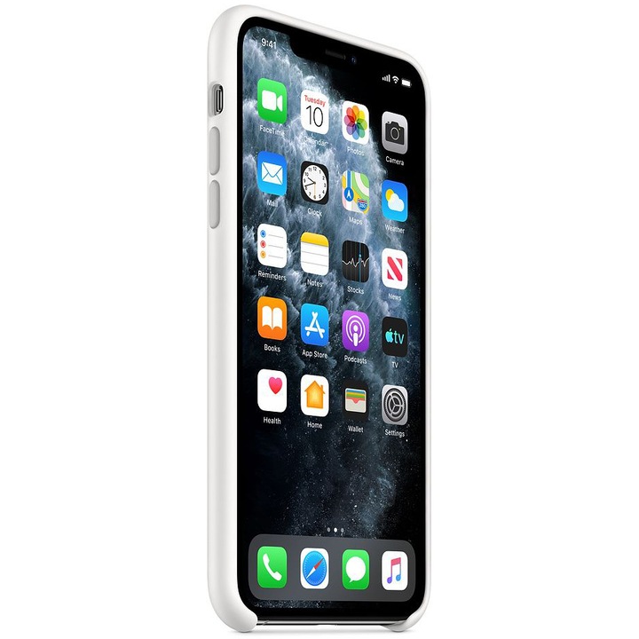 Защитен калъф Apple за iPhone 11 Pro Max, Силиконов, White