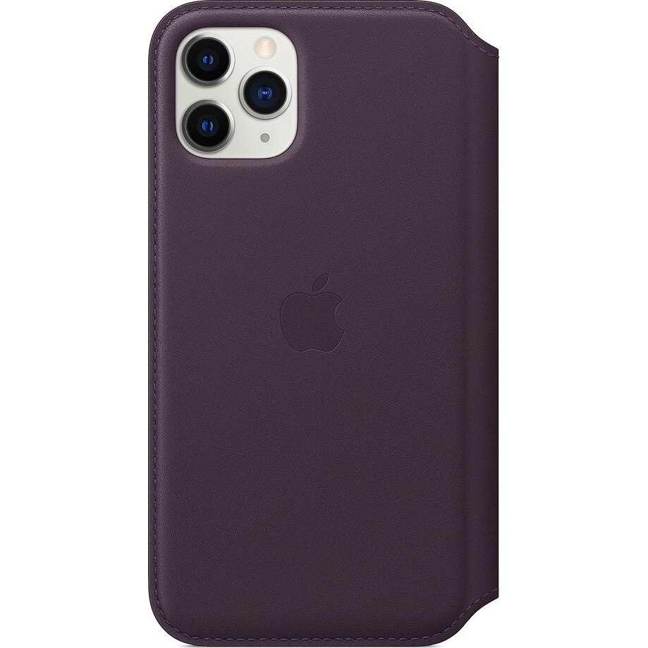 Husa de protectie Apple pentru iPhone 11 Pro, Piele, Aubergine