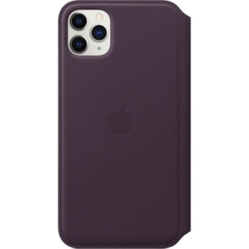 Husa de protectie Apple pentru iPhone 11 Pro Max, Piele, Aubergine Husa de protectie Apple pentru iPhone 11 Pro Max, Piele, Aubergine