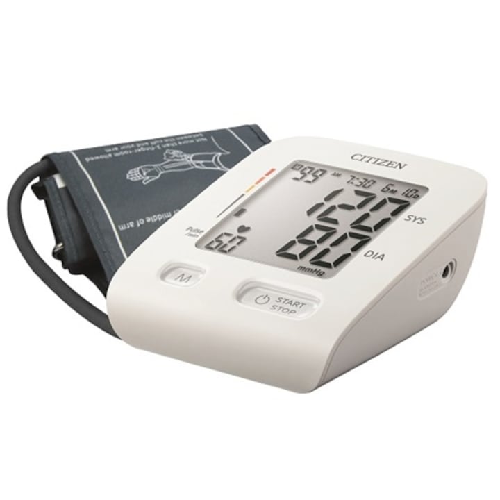 Citizen CHUD517-CN fehér-szürke automata felkaros vérnyomásmérő széles mandzsettával