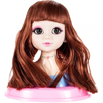 Cap de papusa MalPlay pentru coafat cu acesorii si trusa de machiaj Cap de papusa MalPlay pentru coafat cu acesorii si trusa de machiaj