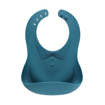 Baveta moale cu buzunar Stylish Baby Bib Blue Baveta moale cu buzunar Stylish Baby Bib Blue