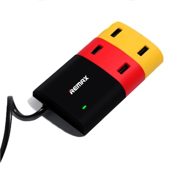 Incarcator Retea Remax cu 4 porturi Usb, Negru Incarcator Retea Remax cu 4 porturi Usb, Negru