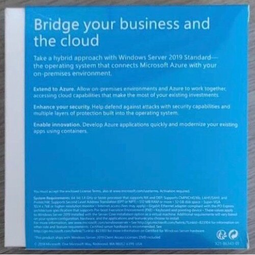 Windows Server Standard 2019 64bit English Retail 16 Core + 5 CAL - eMAG.ro