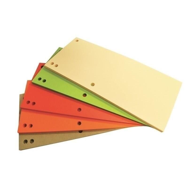 Separatoare C7 din carton OFFICE Products, 105 x 235 mm, 4 perforatii, 100 buc/set, color mix