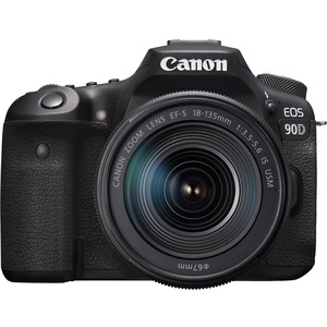 Aparat foto DSLR Canon EOS 90D, 32.5 MP, 4K, Negru + Obiectiv 18-135mm IS USM