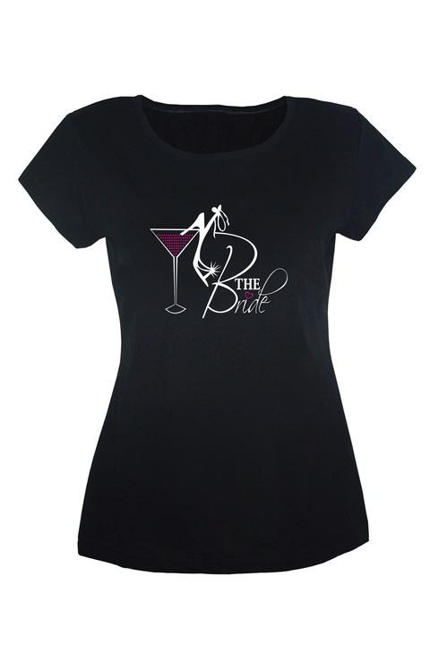 Tricou dama din bumbac cu imprimeu - The Bride TripleT clothing, Negru