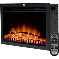 Semineu electric incorporabil Home FKKI 03, 2000 W, 2 trepte de putere, termostat electronic, negru