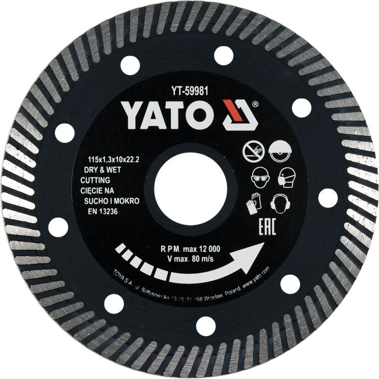 Disc Diamantat, 115X22.2X1.3 mm Yato YT-59981