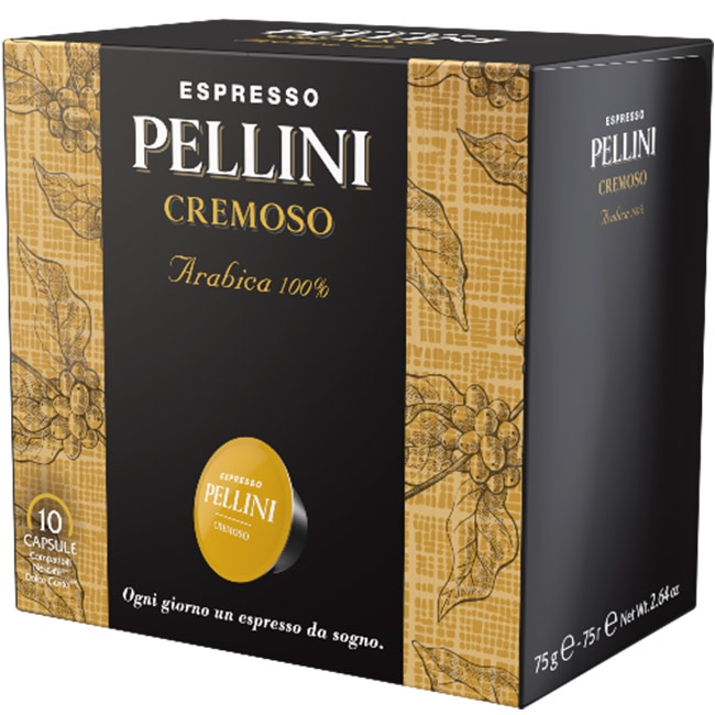 Capsule de cafea Pellini Cremoso 100% Arabica, 10 x 7,5 grame, compatibil Dolce Gusto