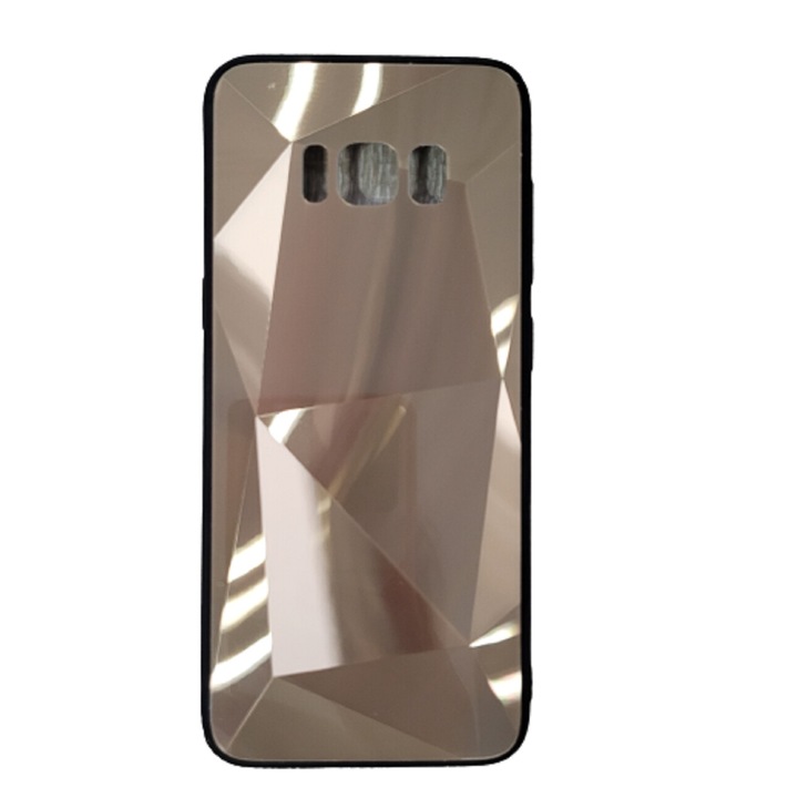Калъф, Диамантена текстура, Съвместим със Samsung Galaxy S8 Plus, Огледален, Златист