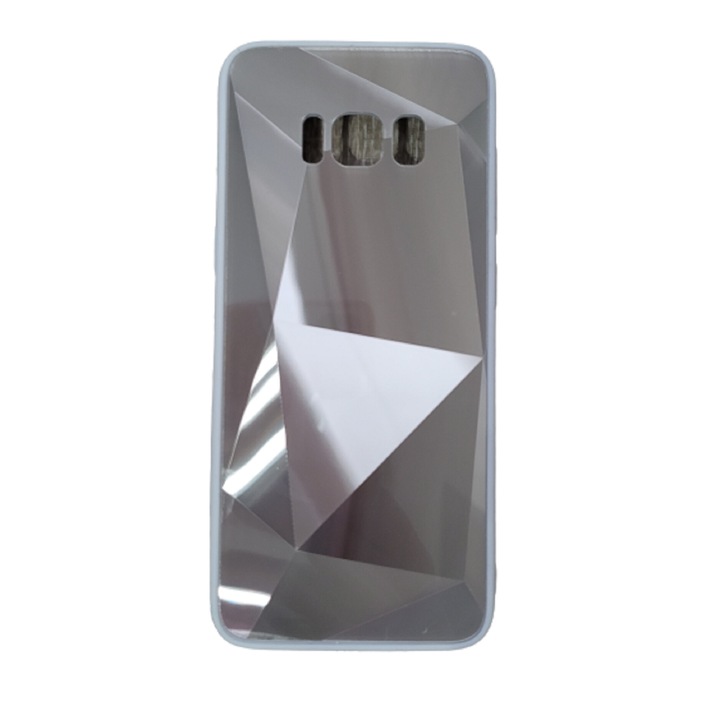 Samsung Galaxy S8 Plus-szal kompatibilis gyémánt textúrájú tükörborítás, ezüst