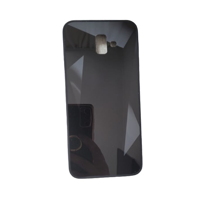 Samsung Galaxy J6 Plus kompatibilis gyémánt textúrájú tükör tok, fekete