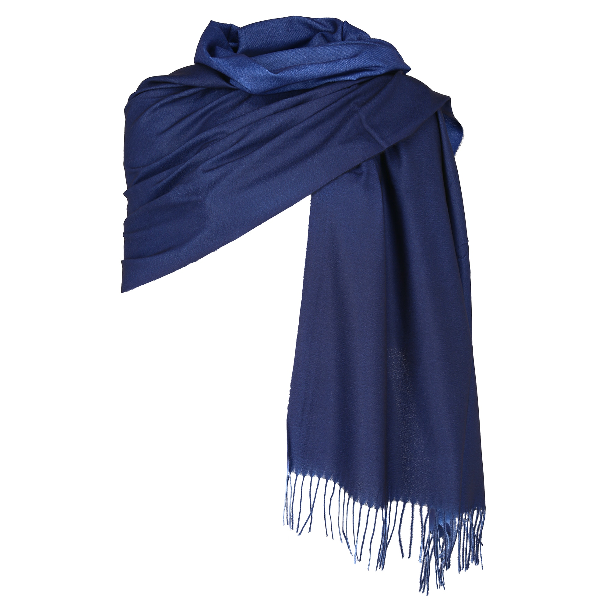 Fular tip sal, cu doua fete uni, Dacali, albastru/bleu