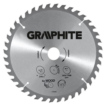 Disc pentru ferastrau debitor, carbura, 160 x 30 mm, 18 dinti, 57H656 Graphite Disc pentru ferastrau debitor, carbura, 160 x 30 mm, 18 dinti, 57H656 Graphite