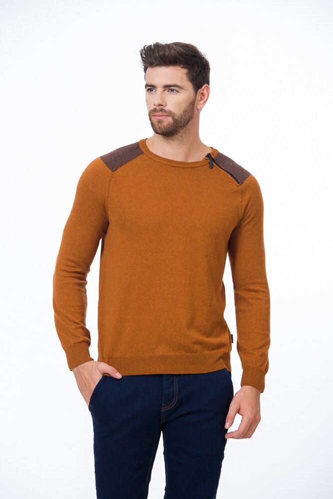 Pulover BE YOU new zip, Cupru