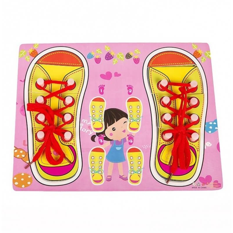 Joc puzzle leaga sireturile, Roz, Unitoys