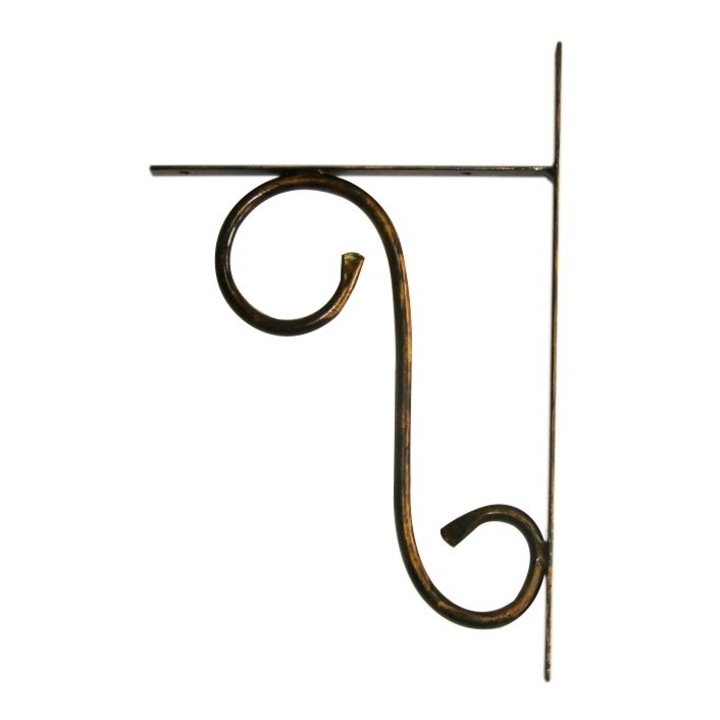 Suport polita fier forjat negru patina aramie 20 cm x 35 h