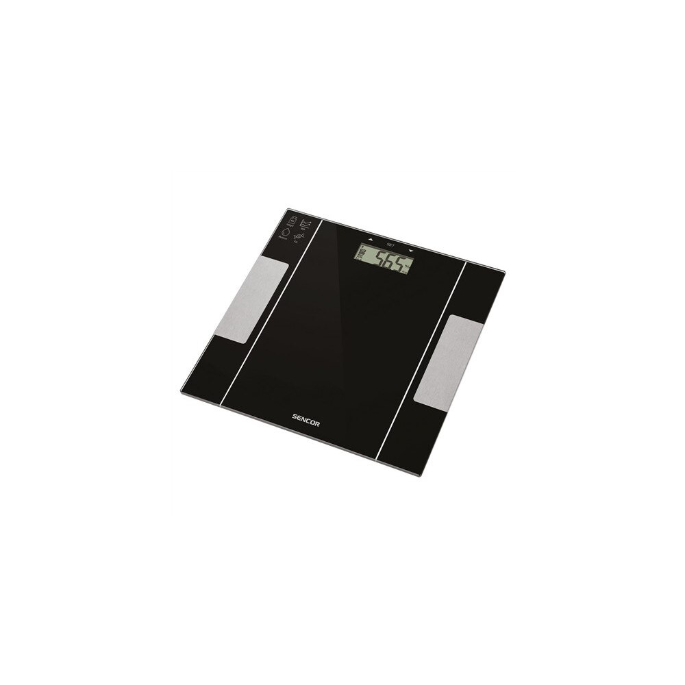 Cantar corporal Sencor, Ecran LCD, 150kg, Negru