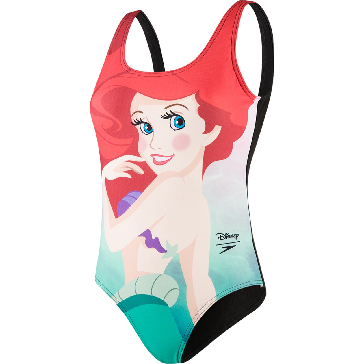 Costum inot Speedo Disney Little Mermaid, Rosu/Verde