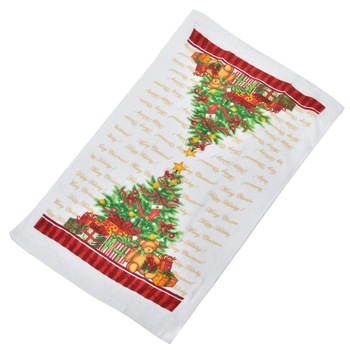Prosop bucatarie de Craciun cu imprimeu brad, DecorCasa, 35 x 60 cm Prosop bucatarie de Craciun cu imprimeu brad, DecorCasa, 35 x 60 cm