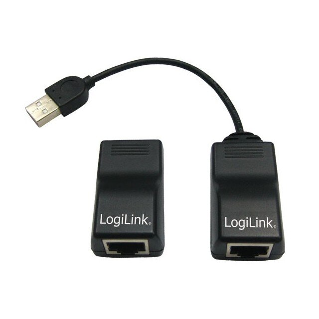 Dispozitiv de extindere semnal la distanta , LogiLink ,USB RJ45 , 0.35 m , negru