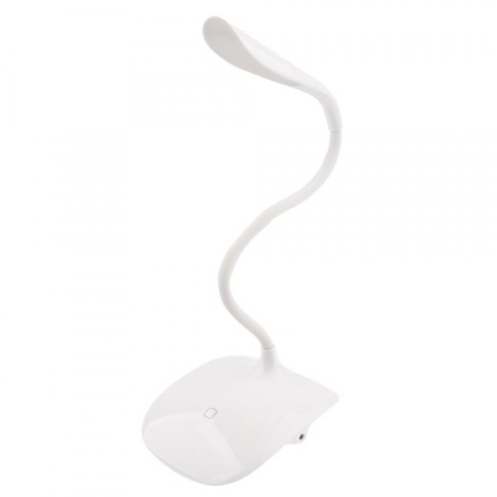 Регулируема настолна лампа, LED осветление, Бяла