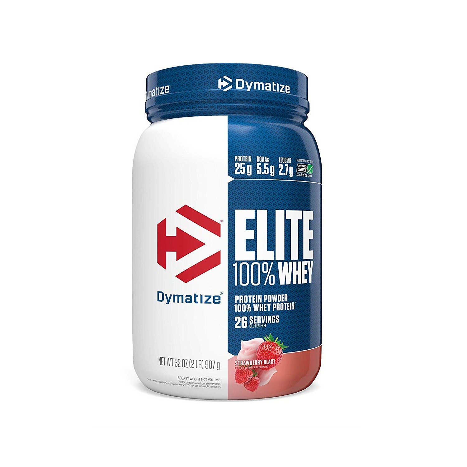 Proteine, Dymatize, Elite Whey, aroma capsuni, 900 g
