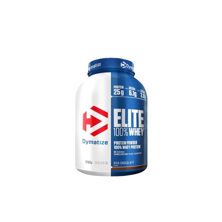 Proteina, Dymatize, Elite Whey, aroma ciocolata, 2.1 KG