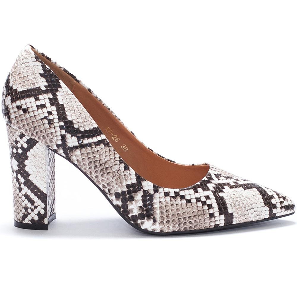 Pantofi dama Marcia cu toc patrat, Bej, Bej