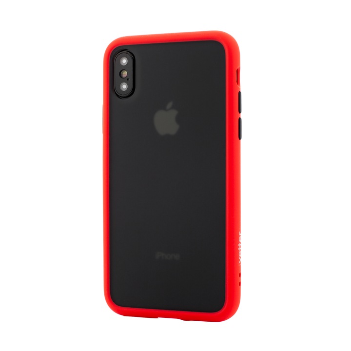 Husa iPhone XS MAX Clip-On Hybrid Protection Shockproof Soft Edge and Rigid Vetter Matte Red