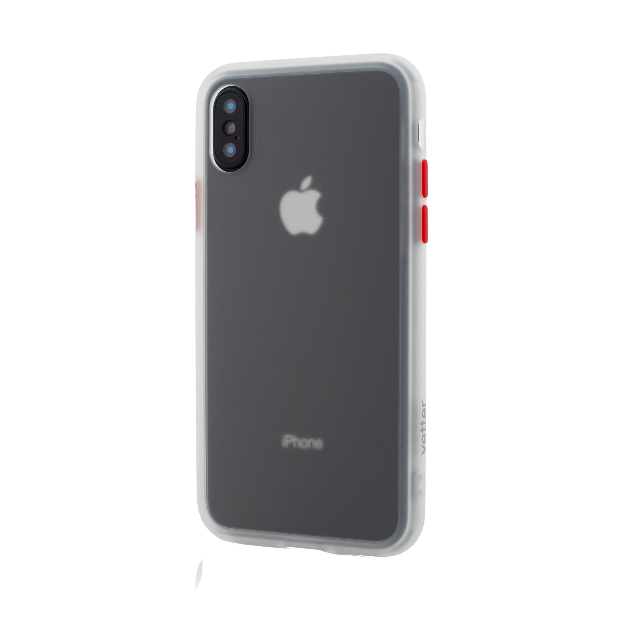 Husa iPhone X / XS Clip-On Hybrid Protection Shockproof Soft Edge and Rigid Vetter Matte White