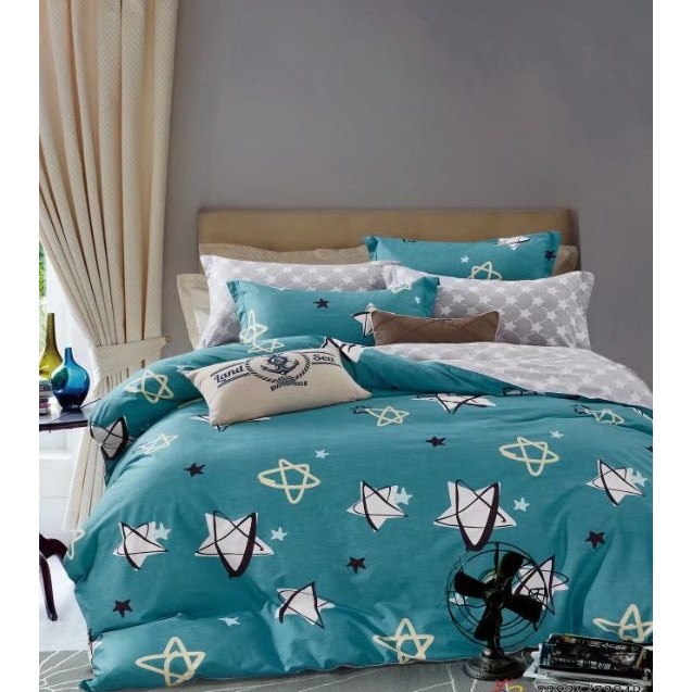 Set de lenjerie de pat din bumbac 100% , pentru pat single, Valentini Bianco , TB011/1