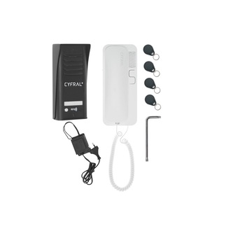Kit interfon audio CYFRAL COSMO R1 NEGRU cu un post interior Kit interfon audio CYFRAL COSMO R1 NEGRU cu un post interior