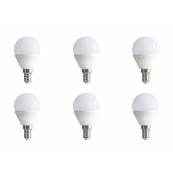 Set 6 becuri led E14, sferice, 8.5W (54 W), 800lm, lumina calda, A+, Optonica Set 6 becuri led E14, sferice, 8.5W (54 W), 800lm, lumina calda, A+, Optonica