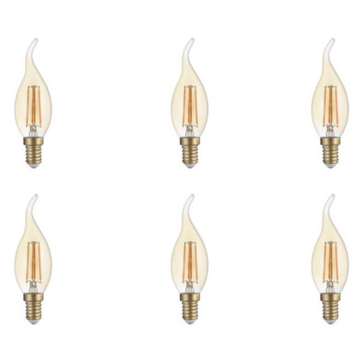 Комплект от 6 led крушки Vintage, E14,4W (27 W), 400 lm, топла светлина, Optonica