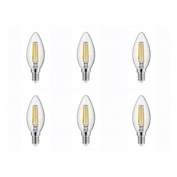 Set 6 becuri led, E14, 4W(35W), 400 lm, lumina calda, A+, GTV Set 6 becuri led, E14, 4W(35W), 400 lm, lumina calda, A+, GTV