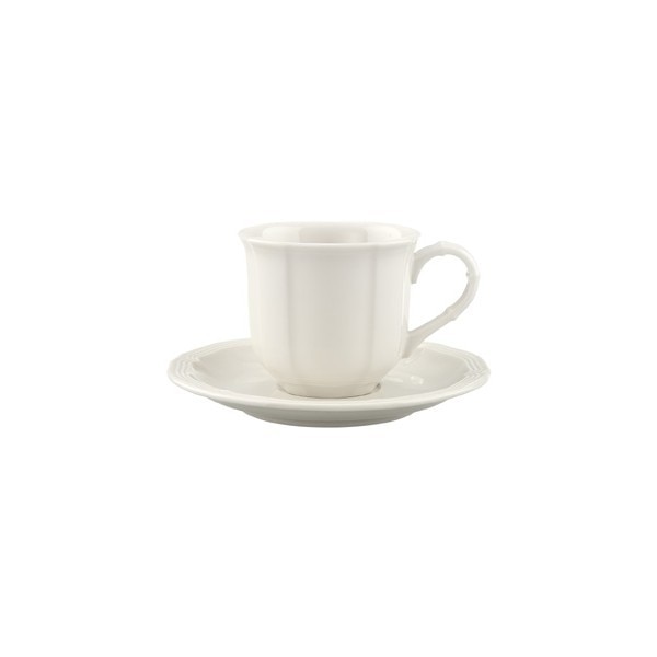 Ceasca espresso cu farfurie Villeroy&Boch Manoir, portelan premium, alb 13 cm