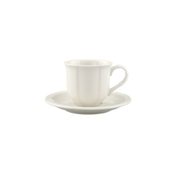 Ceasca espresso cu farfurie Villeroy&Boch Manoir, portelan premium, alb 13 cm Ceasca espresso cu farfurie Villeroy&Boch Manoir, portelan premium, alb 13 cm