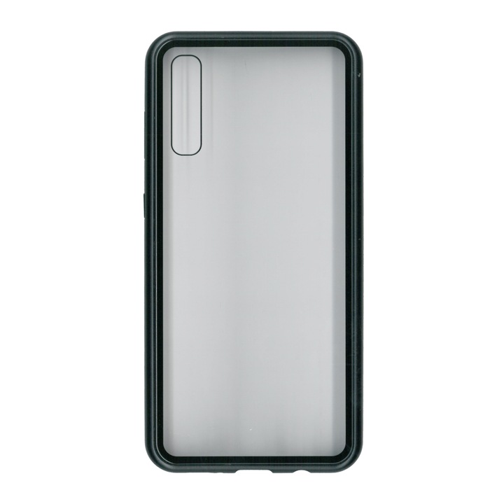 Husa de protectie hibrida din sticla transparenta si rama magnetica, Millo , pentru Samsung Galaxy A50