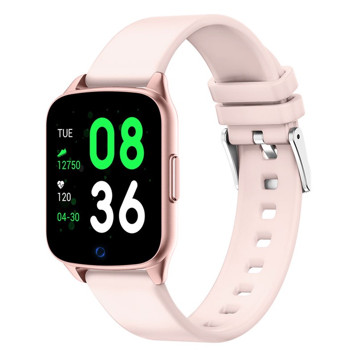 Ceas Smartwatch iHunt Watch ME 2020, Notificari, Pedometru, Puls, Monitorizare somn, iOS/Android, Pink
