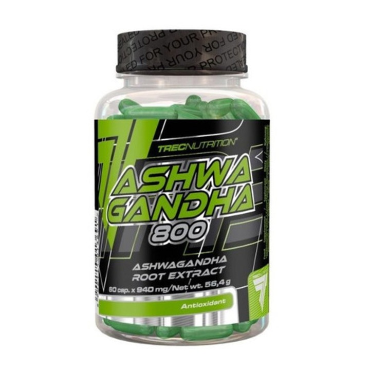 Supliment nutritiv complex de proteine sub forma de capsule, Ashwagandha 800, Trec Nutrition, 60 capsule