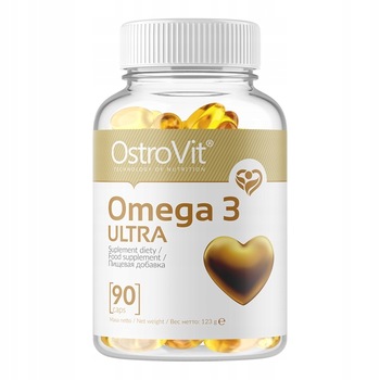 Supliment nutritiv complex de proteine sub forma de capsule din plante, Omega 3 Ultra, OstroVit, 90 capsule Supliment nutritiv complex de proteine sub forma de capsule din plante, Omega 3 Ultra, OstroVit, 90 capsule