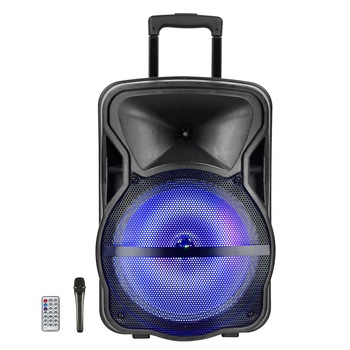 Boxa JRH, A152, 15 inch, 300 W, Bluetooth, Negru, 60 cm x 45 cm x 35 cm, microfon si telecomanda cadou Boxa JRH, A152, 15 inch, 300 W, Bluetooth, Negru, 60 cm x 45 cm x 35 cm, microfon si telecomanda cadou