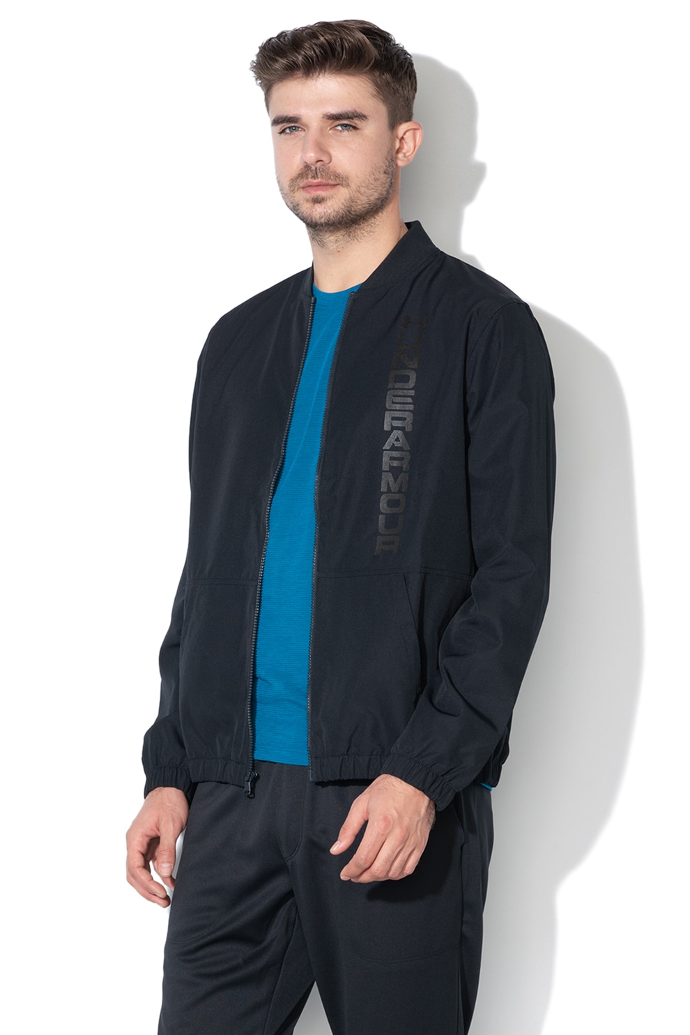 Under Armour, Jacheta bomber impermeabila, pentru fitness Unstoppable