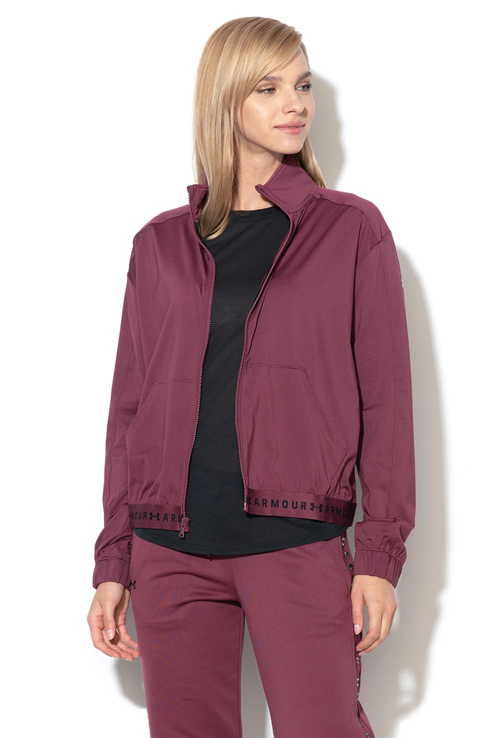 Under Armour, Bluza sport lejera, pentru fitness, Violet tyrian