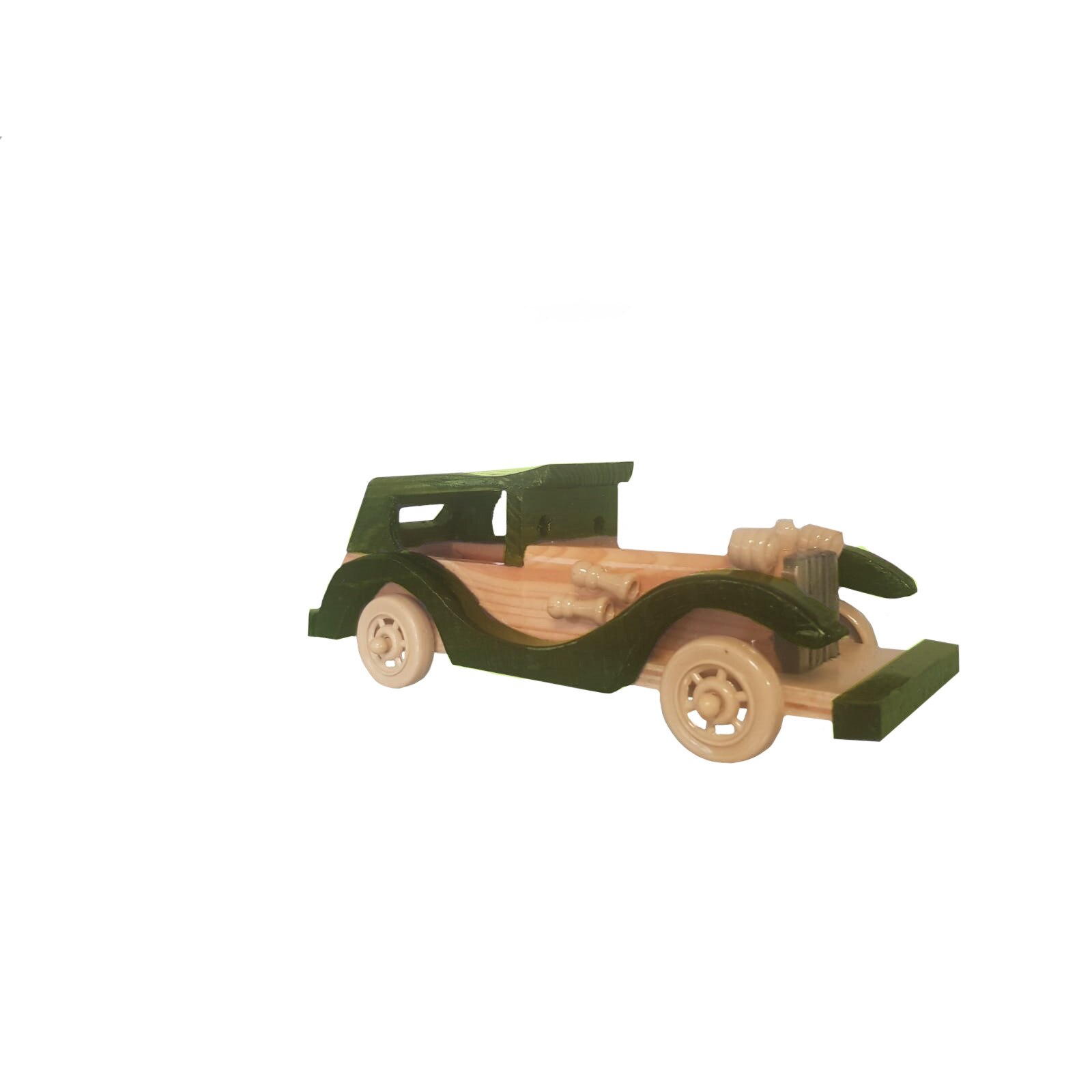 Masinuta Art decorativa din lemn cu roti de plastic 24/9cm, model 1